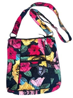 Vera Bradley Havana Rose Crossbody Bag Adjustable Strap Quilted  Medium Purse